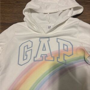GAP Kids White Hoodie with Blue Lettering